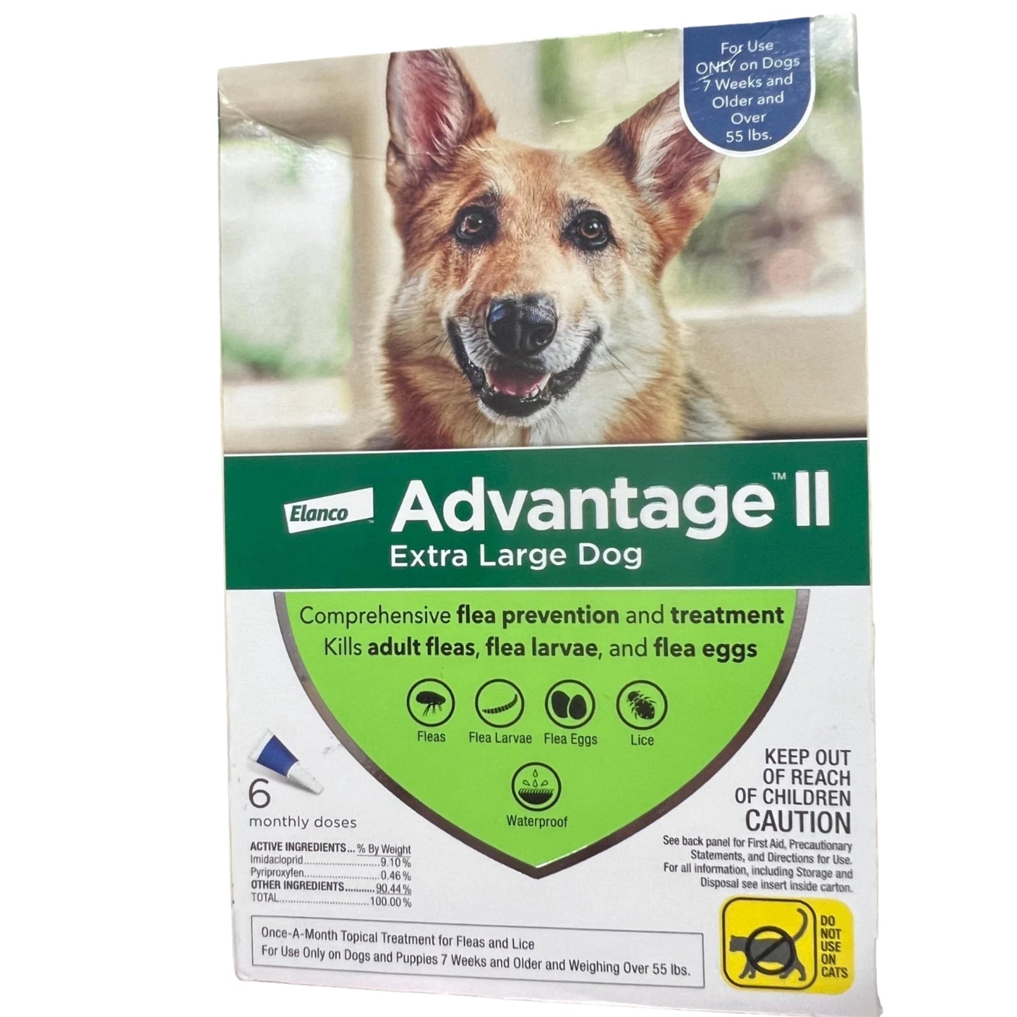 Advantage II Extra Large Dogs Over 55 lb 6pk EPA USA Approved 3212