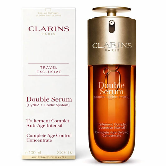 Clarins Double Serum 3.3oz/100ml - Hydric+Lipidic System Anti-Aging Face Serum -