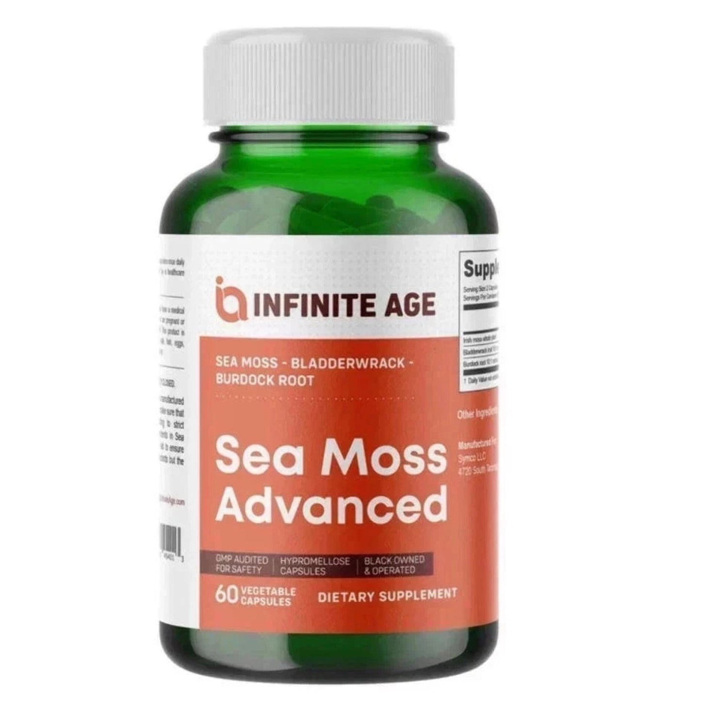 INFINITE AGE 1250mg Sea Moss Advanced Superfood, High-Potency, Vegan - 60 Count
