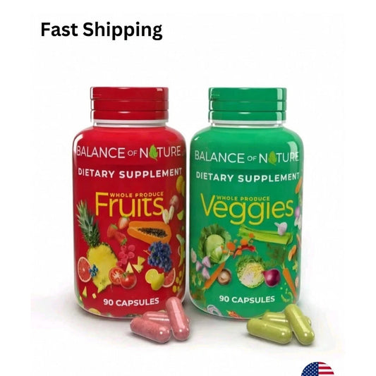 2 Pack, 90 Fruits and 90 Veggies Whole Food Superfood Supplement (Total 180)