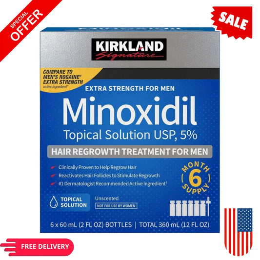 Kirkland Minoxidil 5% Extra Strength Men Hair Regrowth 6 Month Supply