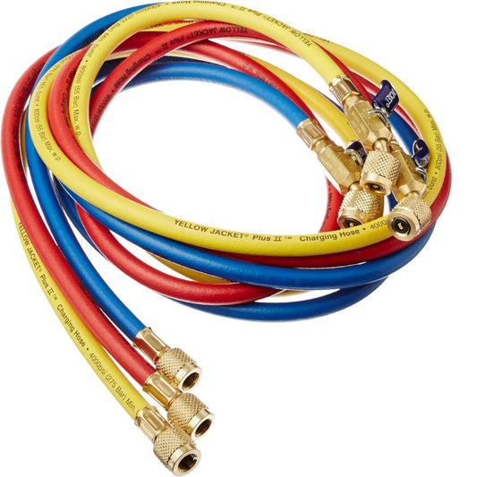 Yellow Jacket 29986 Plus II 1/4" Hose with Compact Ball Valve, 72" (Pack of 3) Available in Uk £25