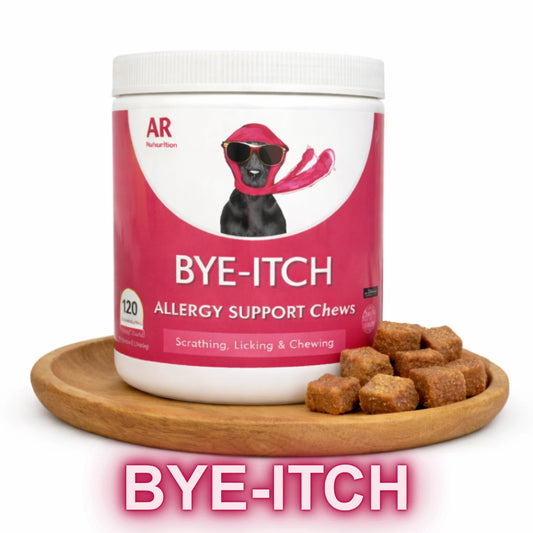 Available in Uk £12 - BYE-Itch Immunity Treats For Dogs 120 Chew Soothe Itchy Paws Eyes Ears Skin 360g