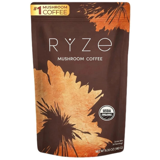 Ryze Mushroom Coffee USDA Organic with 6 Adaptogenic Mushrooms 30 servings