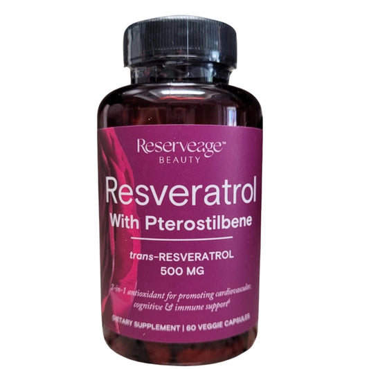 Reserveage Resveratrol 500mg with Pterostilbene - 60 Vegan Capsules