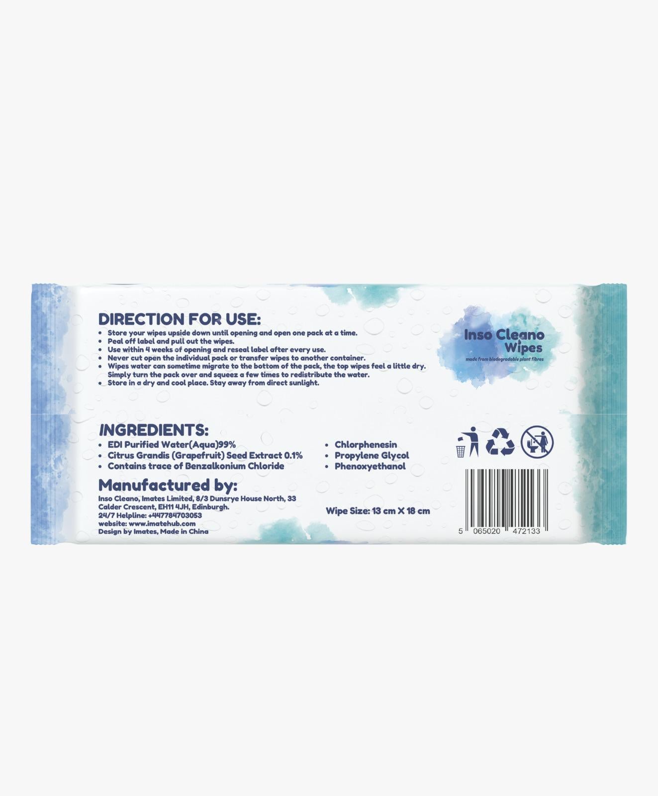 6 Packs for Price of 3 Inso Cleano Wipes - Eco-Friendly Baby Wipes (360 Pack)